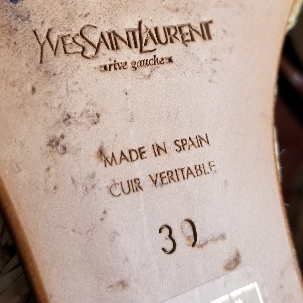 YSL Satin Straw Wedges - Picture 6 of 12